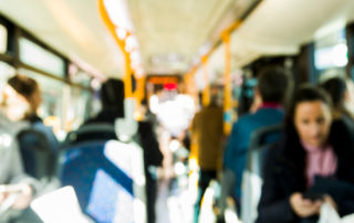 passengers riding the public transit sytem